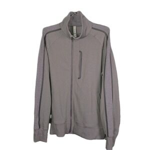 Lululemon Jacket Men's Medium Athietica Gray Full Zip Mock Neck Stretch Track